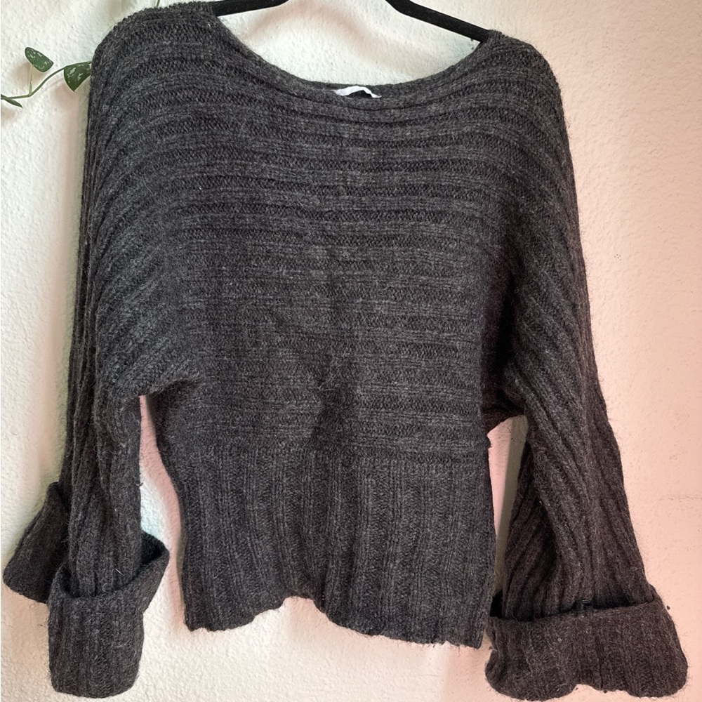 Rosetta Getty Charcoal Crew Neck Sweater